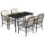 Set mobilier de grădină cu perne, 5 piese, negru, poliratan GartenMobel Dekor