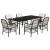 Set mobilier de grădină cu perne, 7 piese, negru, poliratan GartenMobel Dekor