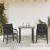 Set bistro cu perne, 3 piese, negru, poliratan GartenMobel Dekor