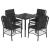 Set mobilier de grădină cu perne, 5 piese, negru, poliratan GartenMobel Dekor