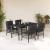 Set mobilier de grădină cu perne, 5 piese, negru, poliratan GartenMobel Dekor
