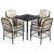 Set mobilier de grădină, 5 piese, cu perne, maro, poliratan GartenMobel Dekor