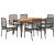 Set mobilier de grădină cu perne, 7 piese, negru, poliratan GartenMobel Dekor