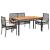 Set mobilier de grădină cu perne, 4 piese, negru, poliratan GartenMobel Dekor