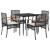 Set mobilier de grădină cu perne, 5 piese, negru, poliratan GartenMobel Dekor