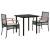 Set mobilier de grădină cu perne, 3 piese, negru, poliratan GartenMobel Dekor