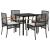Set mobilier de grădină cu perne, 5 piese, negru, poliratan GartenMobel Dekor