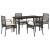 Set mobilier de grădină cu perne, 5 piese, negru, poliratan GartenMobel Dekor