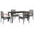 Set mobilier de grădină cu perne, 5 piese, negru, poliratan GartenMobel Dekor