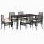 Set mobilier de grădină cu perne, 7 piese, negru, poliratan GartenMobel Dekor