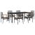 Set mobilier de grădină cu perne, 7 piese, negru, poliratan GartenMobel Dekor