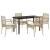 Set mobilier de grădină cu perne, 5 piese, bej, poliratan GartenMobel Dekor