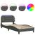 Cadru de pat cu lumini LED, gri închis, 90x190 cm, textil GartenMobel Dekor