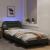 Cadru de pat cu lumini LED, gri închis, 90x190 cm, textil GartenMobel Dekor