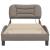 Cadru de pat cu lumini LED, gri taupe, 90x190 cm, textil GartenMobel Dekor