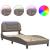 Cadru de pat cu lumini LED, gri taupe, 90x190 cm, textil GartenMobel Dekor