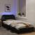 Cadru de pat cu lumini LED, negru, 90x200 cm, textil GartenMobel Dekor