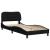 Cadru de pat cu lumini LED, negru, 90x200 cm, textil GartenMobel Dekor