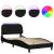 Cadru de pat cu lumini LED, negru, 90x200 cm, textil GartenMobel Dekor