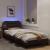 Cadru de pat cu lumini LED, maro închis, 90x200 cm, textil GartenMobel Dekor