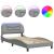 Cadru de pat cu lumini LED, gri deschis, 100x200 cm, textil GartenMobel Dekor