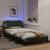 Cadru de pat cu lumini LED, gri închis, 100x200 cm, textil GartenMobel Dekor