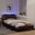 Cadru de pat cu lumini LED, maro închis, 100x200 cm, textil GartenMobel Dekor