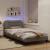 Cadru de pat cu lumini LED, gri taupe, 100x200 cm, textil GartenMobel Dekor