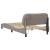 Cadru de pat cu lumini LED, gri taupe, 100x200 cm, textil GartenMobel Dekor