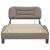 Cadru de pat cu lumini LED, gri taupe, 100x200 cm, textil GartenMobel Dekor