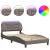 Cadru de pat cu lumini LED, gri taupe, 100x200 cm, textil GartenMobel Dekor