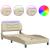 Cadru de pat cu lumini LED, crem, 100x200 cm, textil GartenMobel Dekor