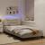 Cadru de pat cu lumini LED, crem, 100x200 cm, textil GartenMobel Dekor