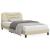 Cadru de pat cu lumini LED, crem, 100x200 cm, textil GartenMobel Dekor