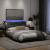 Cadru de pat cu lumini LED, gri închis, 120x200 cm, textil GartenMobel Dekor