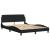 Cadru de pat cu lumini LED, negru, 120x200 cm, textil GartenMobel Dekor