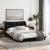 Cadru de pat cu lumini LED, negru, 120x200 cm, textil GartenMobel Dekor