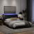 Cadru de pat cu lumini LED, negru, 120x200 cm, textil GartenMobel Dekor