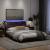 Cadru de pat cu lumini LED, maro închis, 120x200 cm, textil GartenMobel Dekor