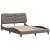 Cadru de pat cu lumini LED, gri taupe, 120x200 cm, textil GartenMobel Dekor