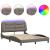 Cadru de pat cu lumini LED, gri taupe, 120x200 cm, textil GartenMobel Dekor