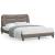 Cadru de pat cu lumini LED, gri taupe, 120x200 cm, textil GartenMobel Dekor