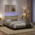 Cadru de pat cu lumini LED, crem, 120x200 cm, textil GartenMobel Dekor
