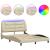 Cadru de pat cu lumini LED, crem, 120x200 cm, textil GartenMobel Dekor