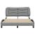 Cadru de pat cu lumini LED, gri deschis, 140x190 cm, textil GartenMobel Dekor