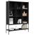 Bibliotecă, negru, 102x30x141,5 cm, lemn prelucrat GartenMobel Dekor