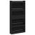 Dulap de pantofi cu 4 sertare rabatabile, negru, 80x21x163,5 cm GartenMobel Dekor