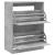 Dulap de pantofi 2 sertare rabatabile, gri beton, 80x42x108 cm GartenMobel Dekor