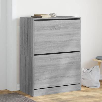 Pantofar cu 2 sertare rabatabile, gri sonoma, 80x42x108 cm GartenMobel Dekor
