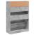 Dulap de pantofi 2 sertare rabatabile, gri beton, 80x34x116 cm GartenMobel Dekor